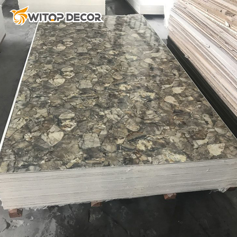 Factory Price High Gloss 1.2*2.4 M Marble Pattern PVC Wall Panels Can Be Customized
