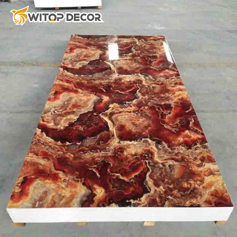 Plastic Sheet 3D Printing High Gloss Marble Design UV Board for Wall