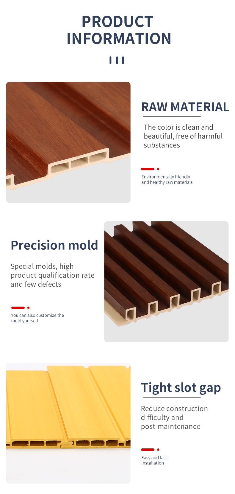Strong WPC Wall Panel for Protective Interiors