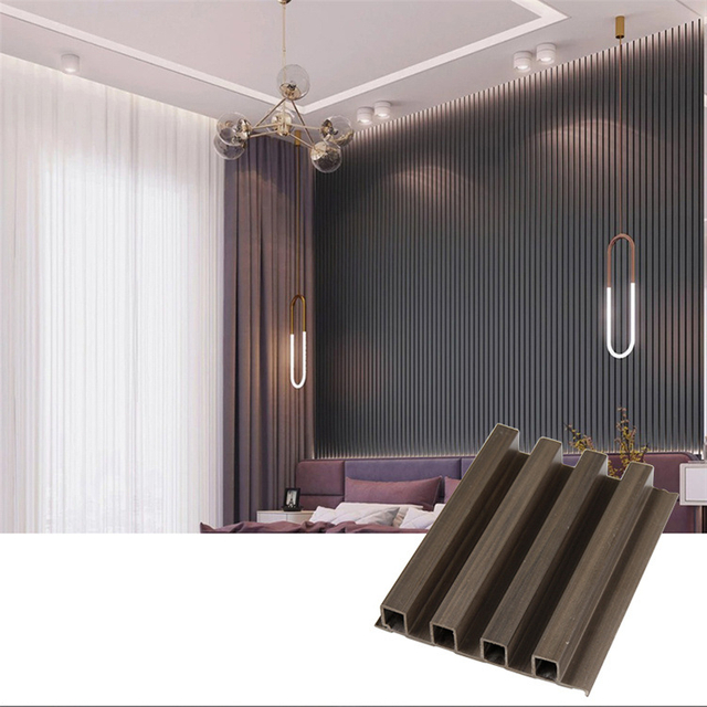 Acoustic Slat Wood Veneer WPC Plastic Panels Board 3D Wall Panel
