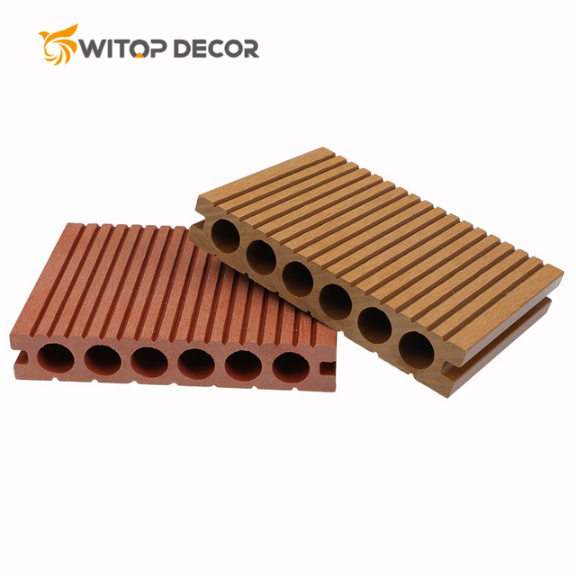 Popular Wholesale WPC Composite Decking Hollow Type 150*25mm Waterproof Anti-Slip Swimming Pool Outdoor Engineered Flooring