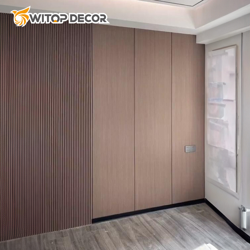 Modern House WPC Waterproof Wall Interior Wall Boards Bamboo Charcoal Wood Veneer Wall Panel