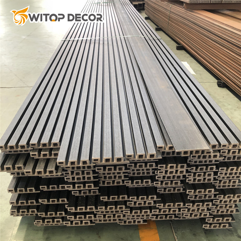 Wood Grille Waterproof WPC Composite Wall Panels Cladding WPC Wall Panel
