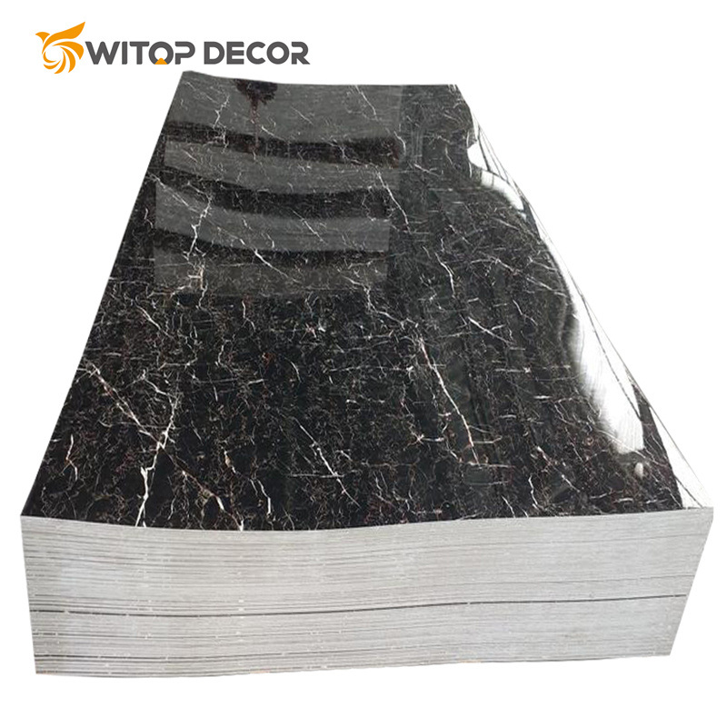 1220mm X2440 mm UV Coated PVC Wall Marble Sheet for House Decoration