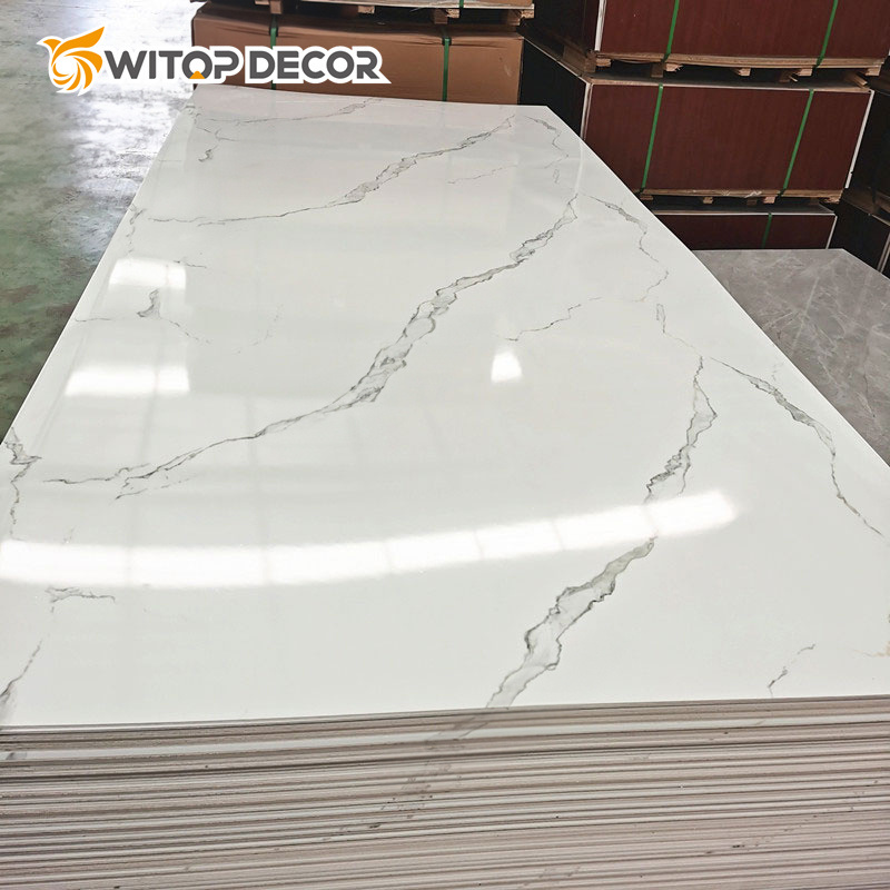 High Glossy 3mm PVC UV Coated Marble Board for Home Decoration