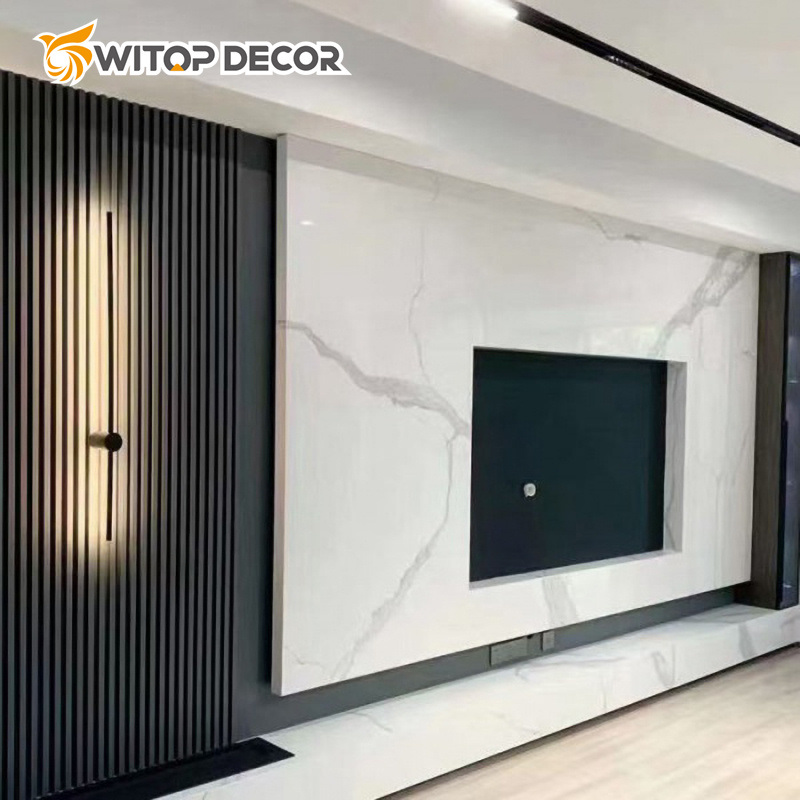 4X8FT Waterproof Decorative UV Coating Faux Marble Panel PVC Sheet Black