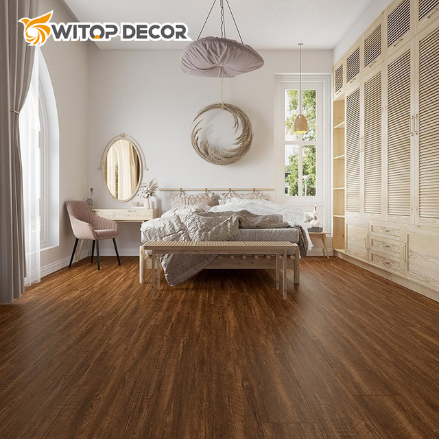 Wood Look PVC Spc Adhesive Stick Vinyl Flooring for Interior Decoration