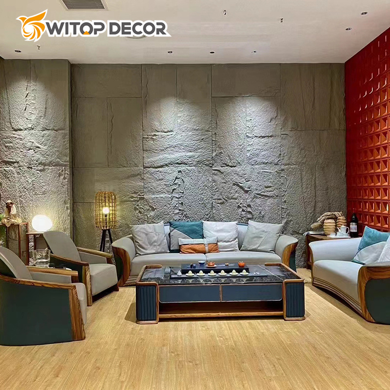 Indoor PU Mushroom Stone Lightweight Flame Retardant Easy to Install cUL Ture Stone PU Artificial Stone