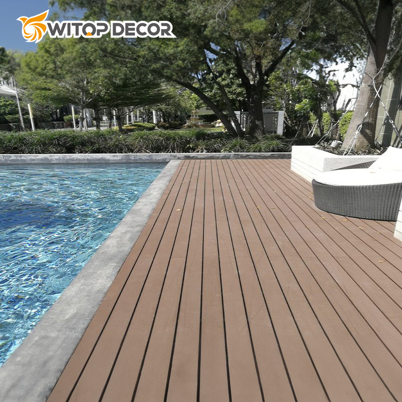 Co-Extrusion WPC Decking Flooring for Exterior Swimming Pool WPC Hollow Decking