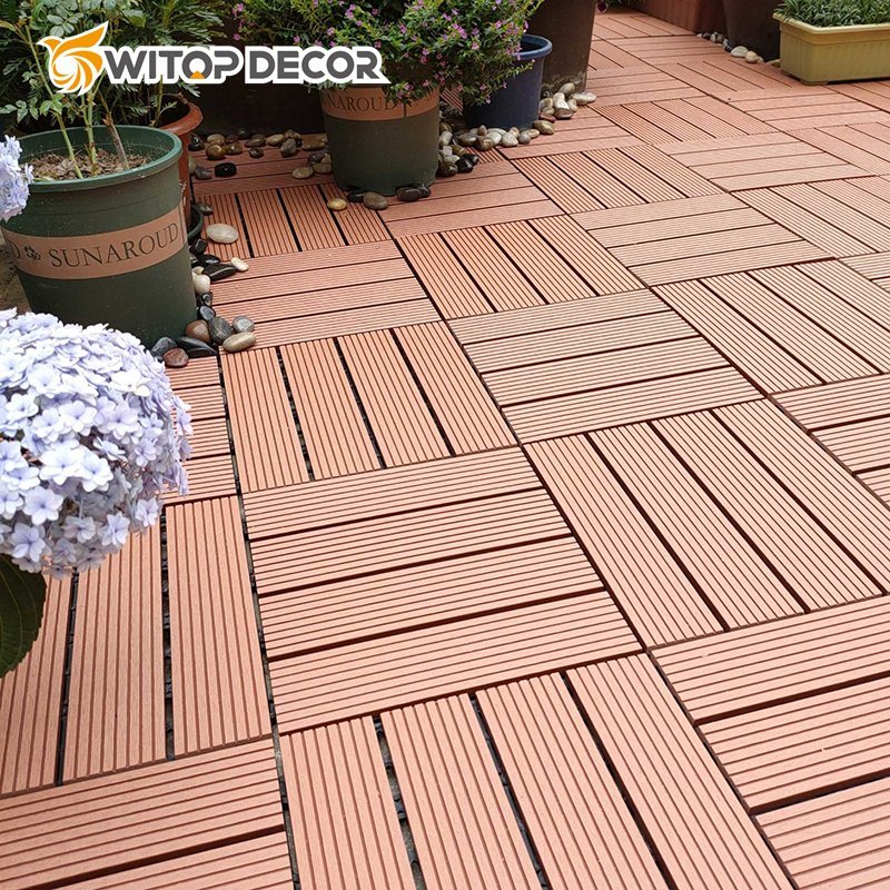Hollow Balcony Anti-Slip Wood Plastic Composite WPC Co-Extrusion Decking