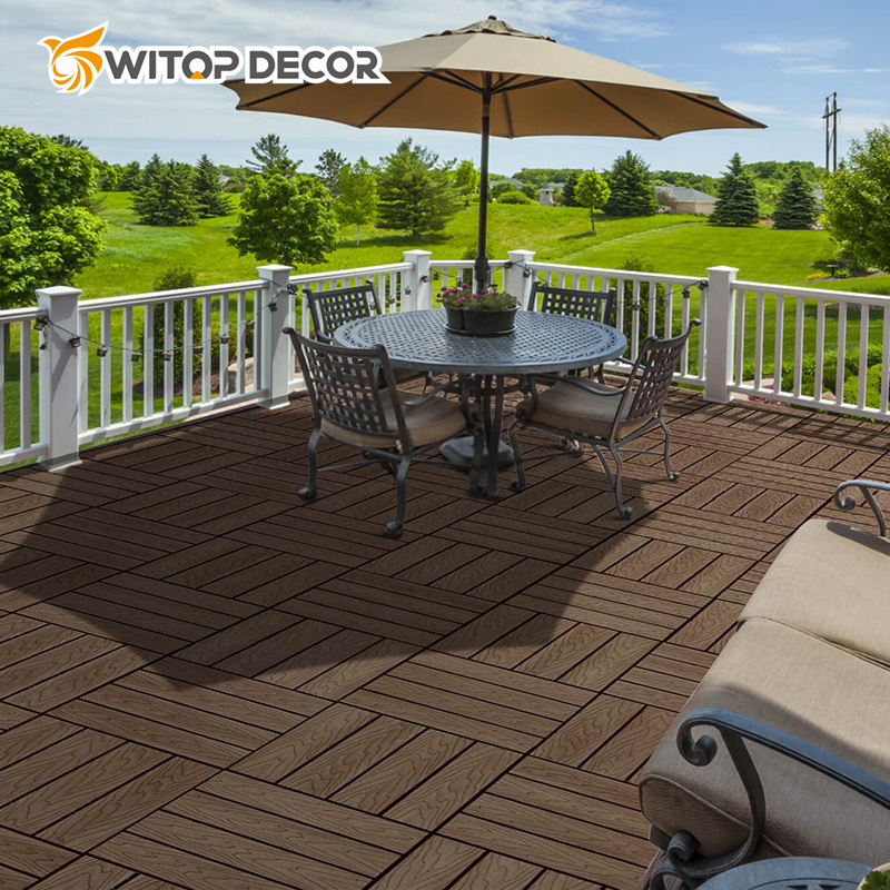 Anti Scratched Wood Grain WPC Co-Extrusion Outdoor Decking for Terrace