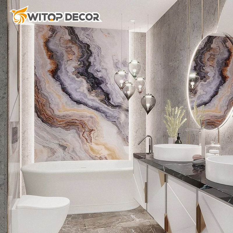 Factory Price High Gloss Waterproof UV Marble Sheet PVC Wall Panel