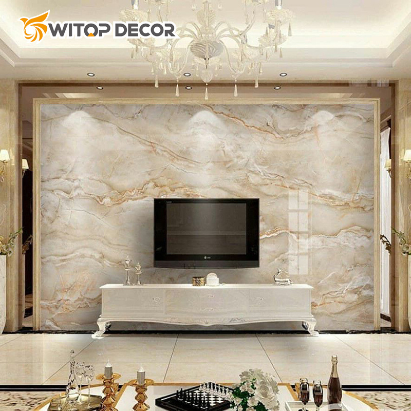 Wholesale Popular Decorative Board Fast Installation UV Marble Wall Panel for TV Background