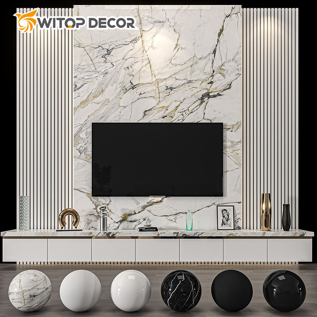 Direct Sales Customized Durable High Glossy Printable UV Marble PVC Wall Panels Sheet