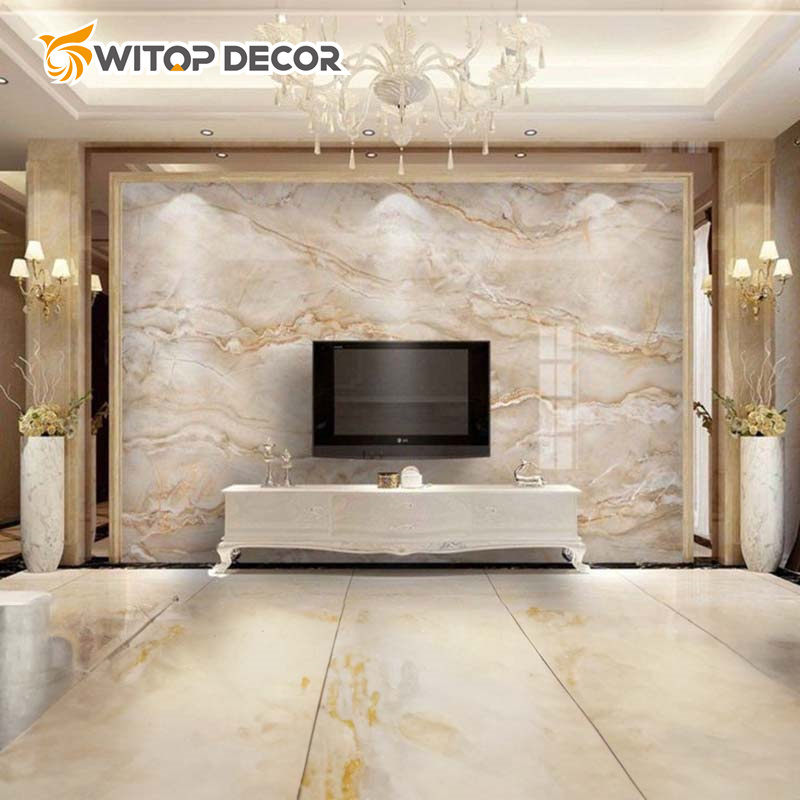 Fireproof UV Plastic Sheet UV Marble Design Wall Sheet in Size 1220*2440