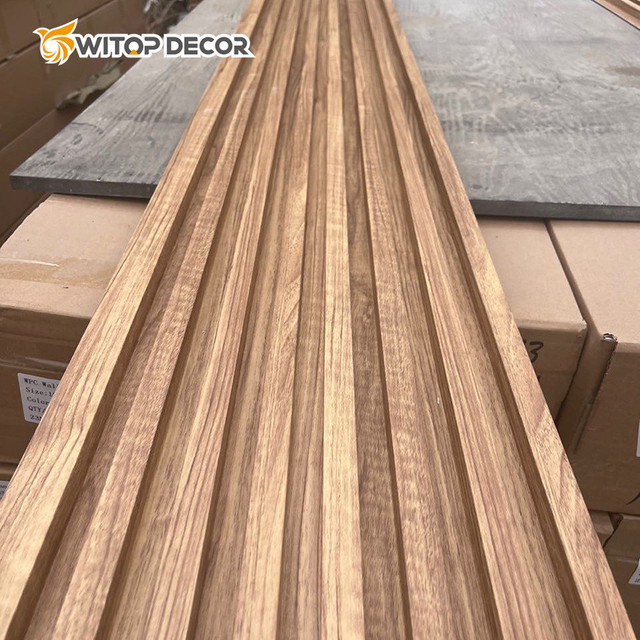 Fluted Panel with Wood Grain Texture and Natural Color