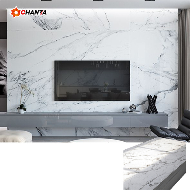 1.22*2.44 PVC Flexible Marble Sheet High Goss PVC Panel for Decoration UV Marble Sheet