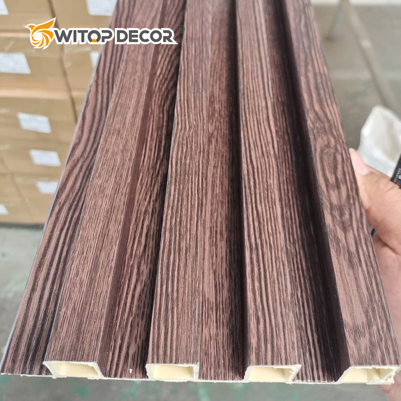 Laminated Decorative Wood Grain Indoor WPC Panel for Wall and Ceiling Decoration