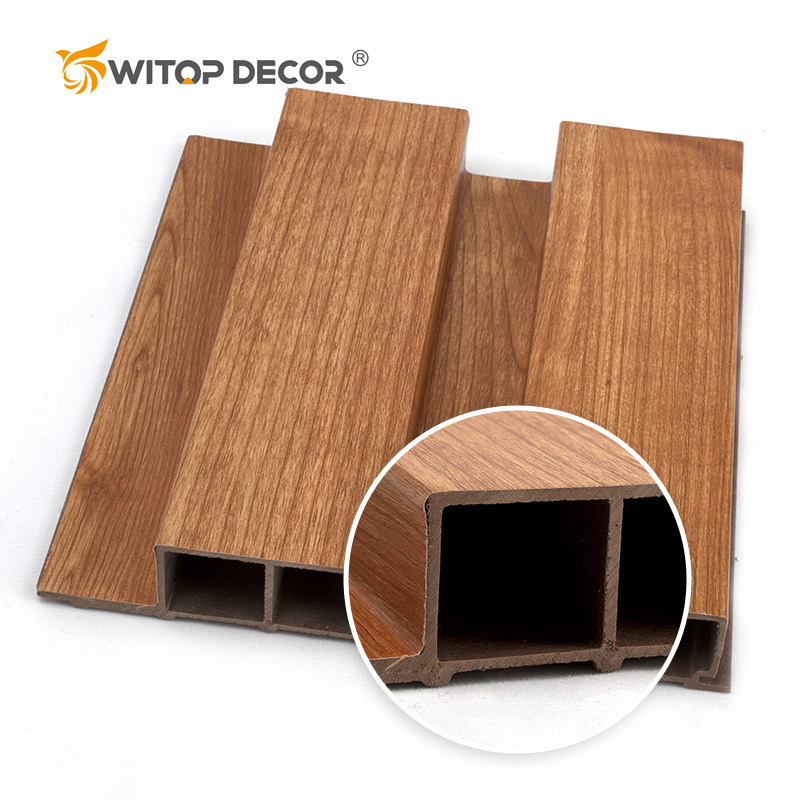 Wooden Grain PVC WPC Wall Panels Designs for Outdoor Decoration