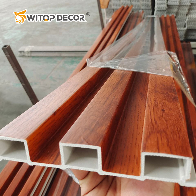Factory Price High Quality Water-Proof Outdoor 3D WPC Wall Panel White Coextruded Panel Slat WPC Wall Panel