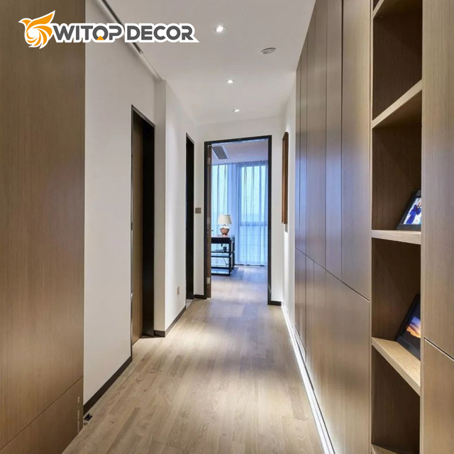Wood Veneer WPC Bamboo Charcoal Co Extruded Panel Bendable Wall Board for TV Background Decoration Wallboard