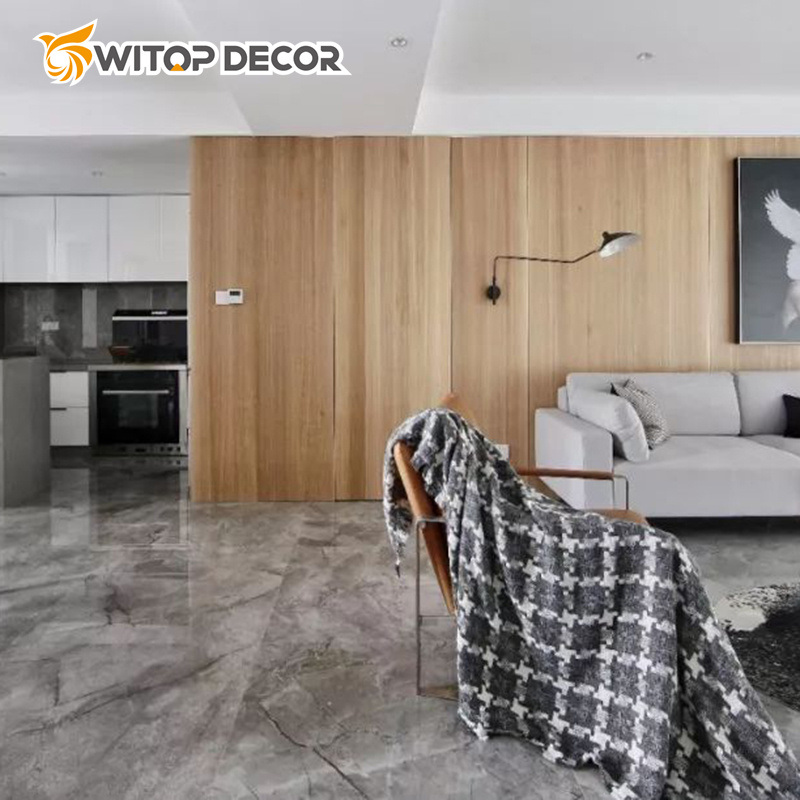 Pet Marbled Bamboo Charcoal Fiber Flat Wall Panel WPC Wood Veneer Wall Panel PVC Foam Board