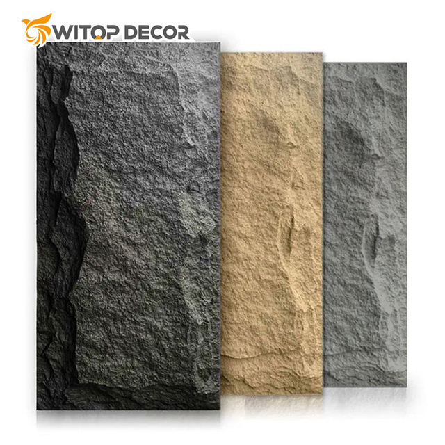 Faux Stone 3D PVC Wall Panels Canada for Exterior Walls Slate