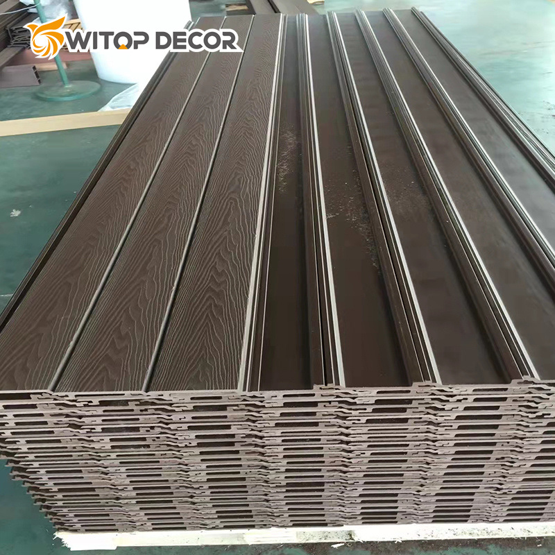 China Factory Exterior Wall Panel Decoration WPC 3D Embossed WPC Wall Cladding