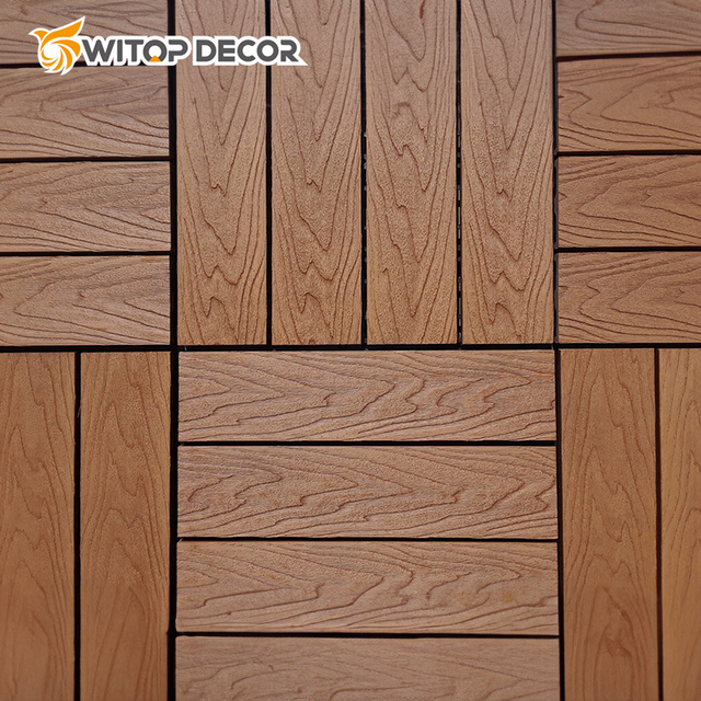 Outdoor Garden Interlocking Plastic WPC Co-Extrusion DIY Composite Decking