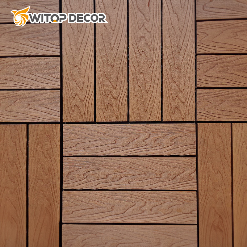 Outdoor Garden Interlocking Plastic WPC Co-Extrusion DIY Composite Decking