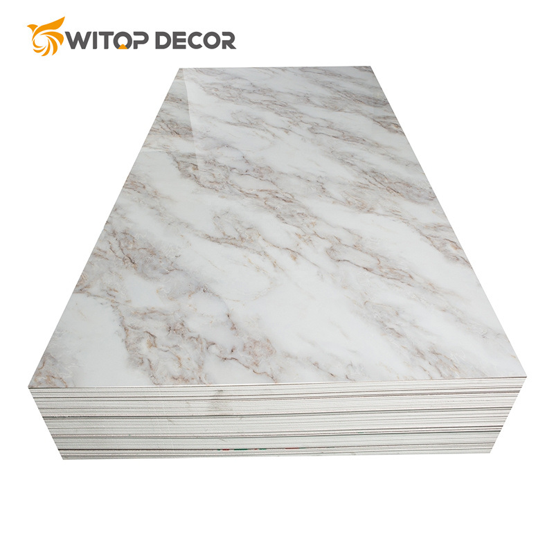 Manufacturer 1220X2440mm High Glossy PVC Marble Sheet for Interior Wall Panel