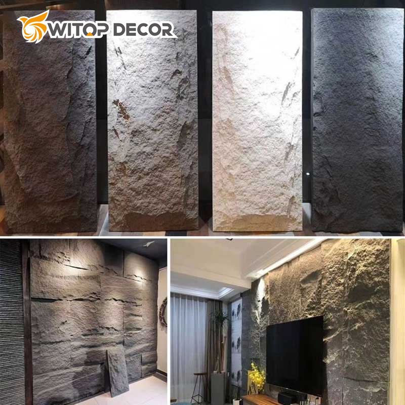 Insulating Lightweight Faux Siding Panel, PU Mushroom Stone, Easy and Rapid Installation Wall Stone Board