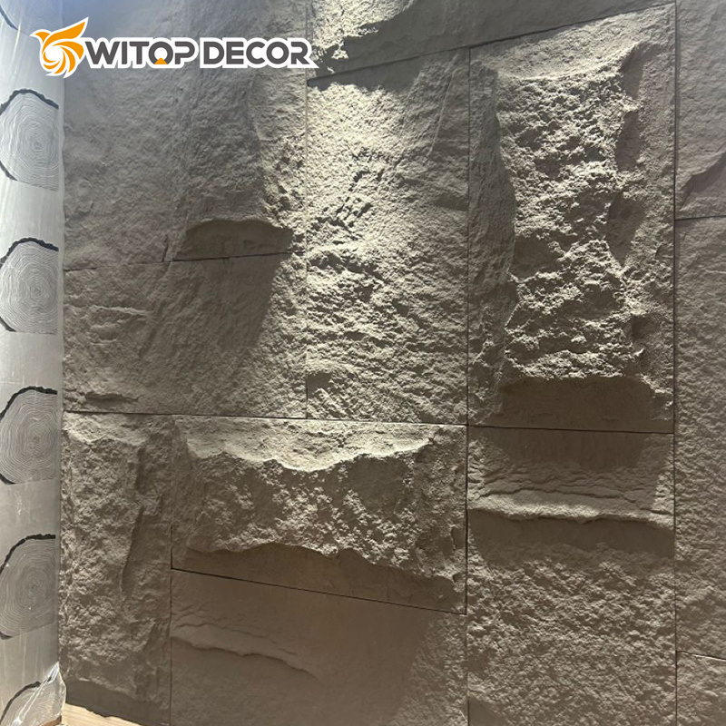Artificial Stone PU Culture Stone Panels for Wall Decor Faux Mushroom Stone Texture Exterior Wall