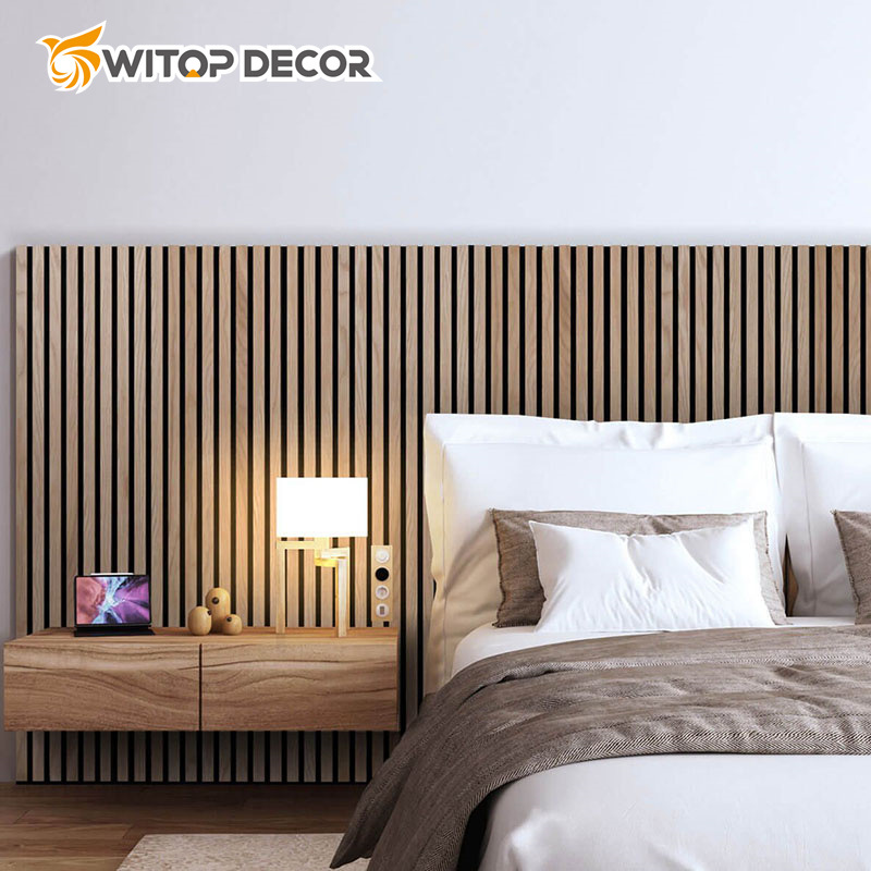 100% Polyester Acoustic Panel Slat Wood Wall Panels for Interior Wall Decor