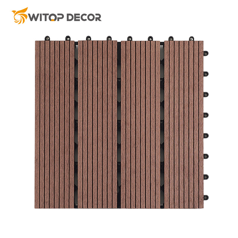 Hollow Balcony Anti-Slip Wood Plastic Composite WPC Co-Extrusion Decking
