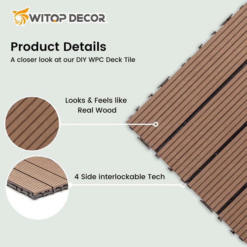 WPC Co-Extrusion Decking Round Hollow Decking Outer Door Waterproof