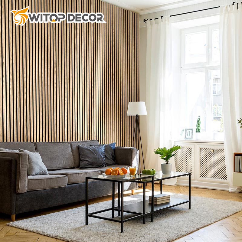 DIY 21mm Natural Walnut and Oak Acoustic Slat Wood Wall Panels for Home