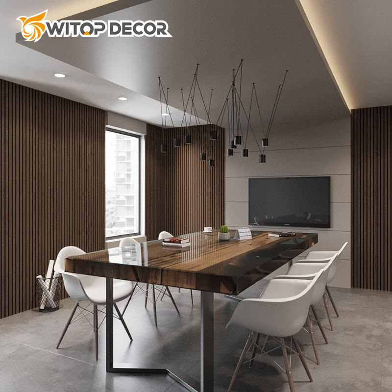 Wholesale Customizable Fireproof MDF Conference Room Grooved Acoustic Panel