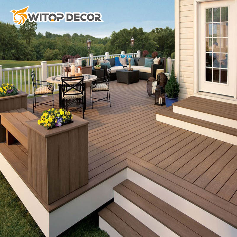 Co-Extrusion 25mm Thickness Solid Wood Decking Outdoor Hardwood Decking