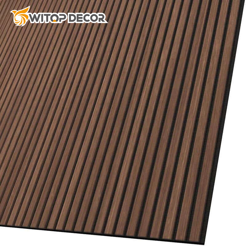 Recycle Polyester Fiber Decoration Wall Acoustic Wood Slat Panels