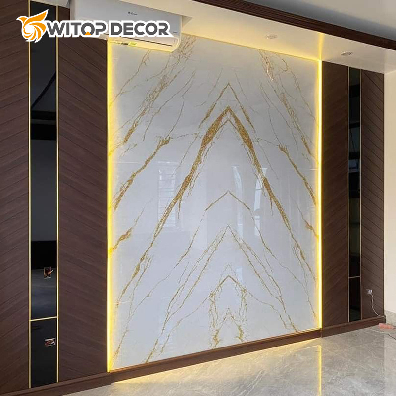 High Glossy Waterproof PVC Marble Sheet UV Board Wall Panel Spc