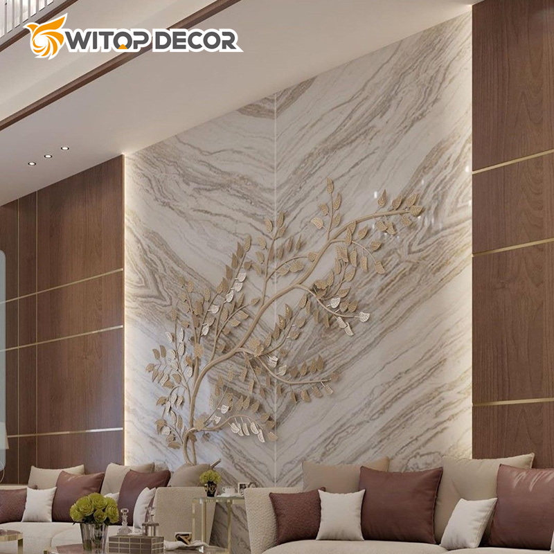 High Glossy UV Melamine Board PVC Pattern Wall Panel in Marble Designs