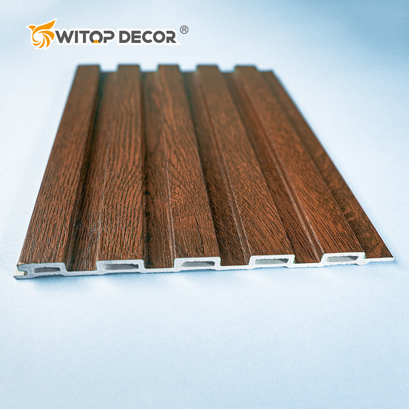 Waterproof and Fireproof Wood Grain WPC Fluted Panels for Interior Decoration