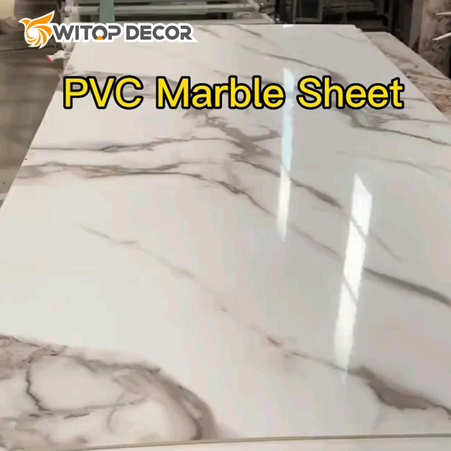 Popular Sale 4X8 High Glossy Interior Wall PVC Marble Sheets for Modern Decoration