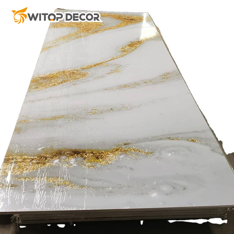 Good Scuff Resistance Waterproof UV Interior Wall Decorative UV Marble Sheet PVC Wall Panels