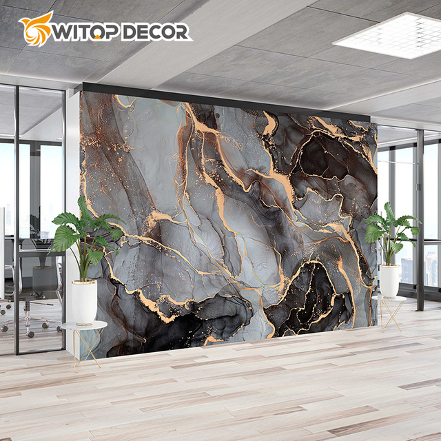 High Luxury Brown PVC Marble Sheet Wallpaper Living Room