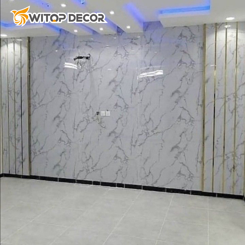 1220X2440 1220X2800 Modern Style Waterproof UV Marble Sheet Design Wall Decor PVC Sheet