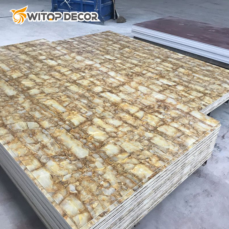 2.5 mm 3 mm 4 mm Thickness High Glass Indoor PVC Marble UV Wall Panel PVC Marble Sheet