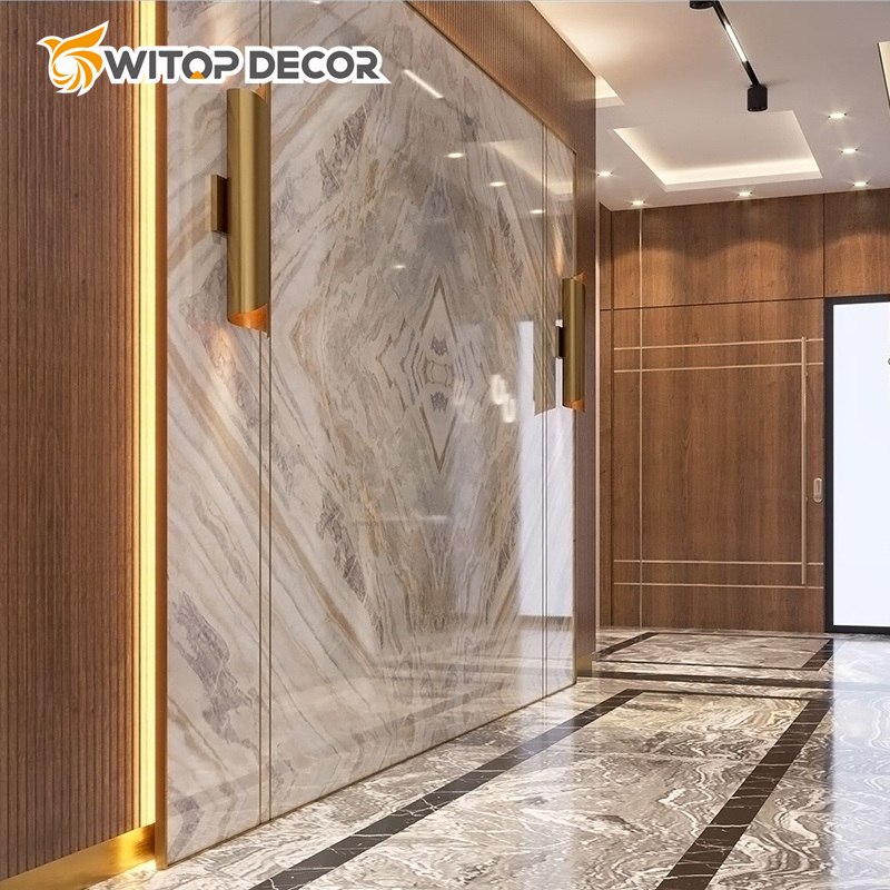 High Glossy Luxury Design UV Sheet PVC Marble Sheet for Wall Decoration