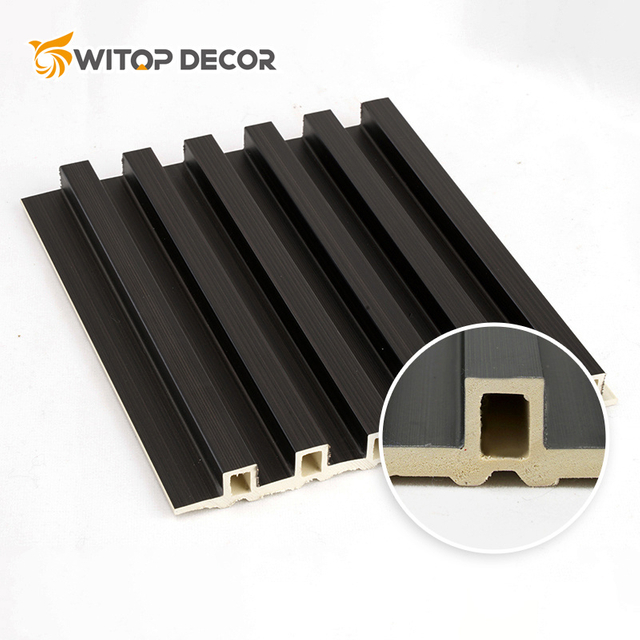 Impact Resistance Formaldehyde-Free Easy Install Wood Texture 160mm WPC Flute Wall Panel